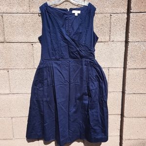 Navy blue Issac Mizrahi sz 18 faux wrap dress